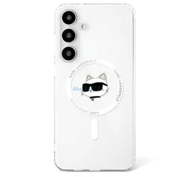   Karl Lagerfeld KLHMS25MHLSCHH IML Metal Choupette Head MagSafe-kompatibilis tok Samsung Galaxy S25 Plus - fehér