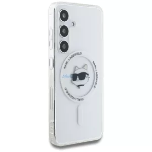 Karl Lagerfeld KLHMS25MHLSCHH IML Metal Choupette Head MagSafe-kompatibilis tok Samsung Galaxy S25 Plus - fehér