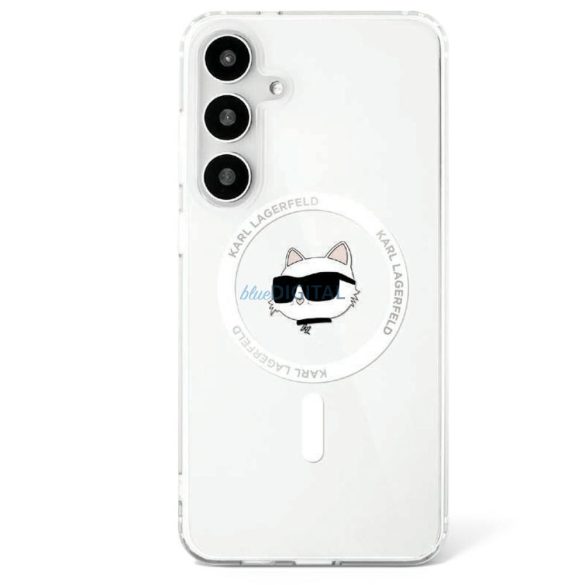 Karl Lagerfeld KLHMS25MHLSCHH IML Metal Choupette Head MagSafe-kompatibilis tok Samsung Galaxy S25 Plus - fehér