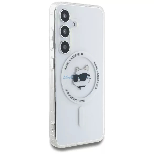 Karl Lagerfeld KLHMS25MHLSCHH IML Metal Choupette Head MagSafe-kompatibilis tok Samsung Galaxy S25 Plus - fehér