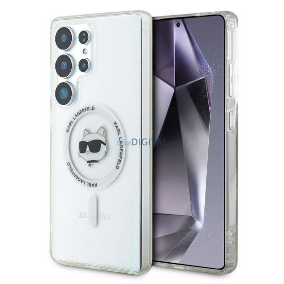 Karl Lagerfeld KLHMS25LHLSCHH IML Metal Choupette Head MagSafe-kompatibilis tok Samsung Galaxy S25 Ultra - fehér