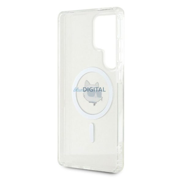 Karl Lagerfeld KLHMS25LHLSCHH IML Metal Choupette Head MagSafe-kompatibilis tok Samsung Galaxy S25 Ultra - fehér