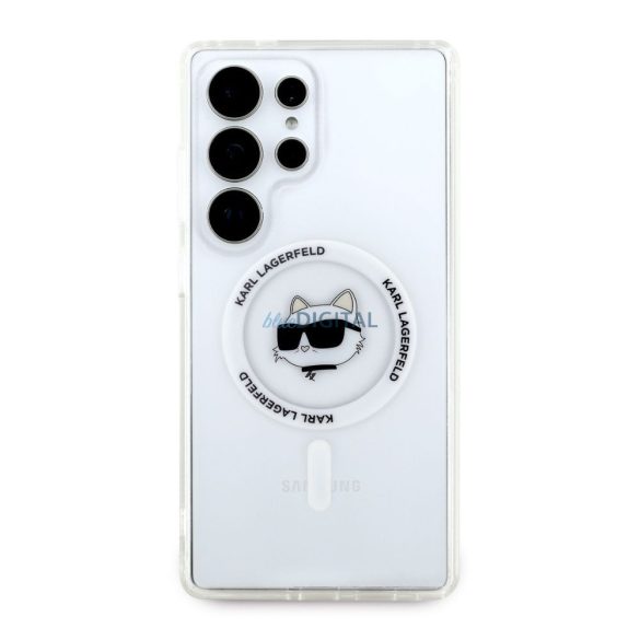 Karl Lagerfeld KLHMS25LHLSCHH IML Metal Choupette Head MagSafe-kompatibilis tok Samsung Galaxy S25 Ultra - fehér