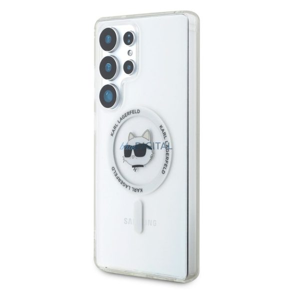 Karl Lagerfeld KLHMS25LHLSCHH IML Metal Choupette Head MagSafe-kompatibilis tok Samsung Galaxy S25 Ultra - fehér
