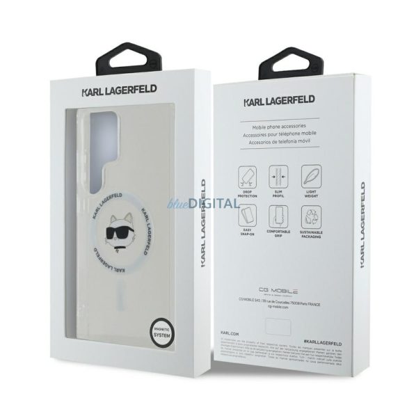 Karl Lagerfeld KLHMS25LHLSCHH IML Metal Choupette Head MagSafe-kompatibilis tok Samsung Galaxy S25 Ultra - fehér