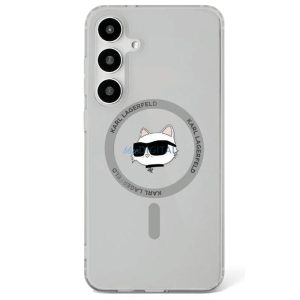 Karl Lagerfeld KLHMS25SHLSCHK IML Metal Choupette Head MagSafe-kompatibilis tok Samsung Galaxy S25 - fekete