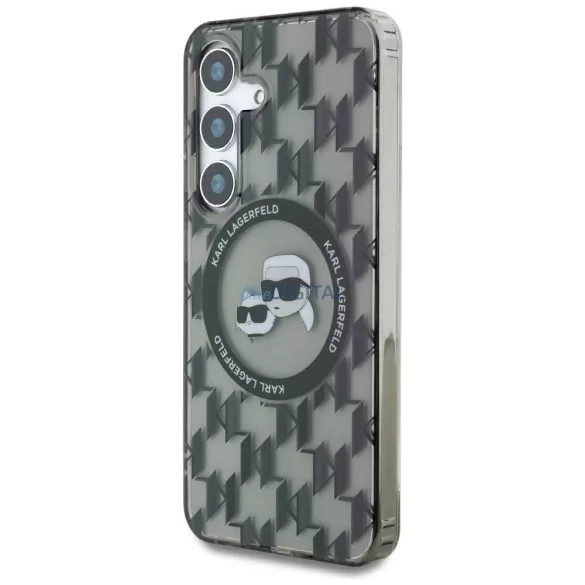 Karl Lagerfeld KLHMS25SHMCKMHK IML Metal Monogram KC Heads MagSafe-kompatibilis tok Samsung Galaxy S25 - fekete