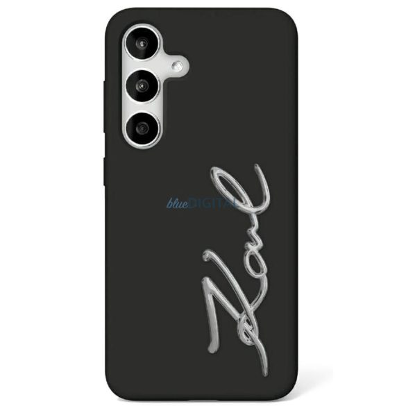 Karl Lagerfeld KLHCS25LSCMSMVK Silicone Sign Metal Logo tok Samsung Galaxy S25 Ultra - fekete