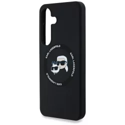   Karl Lagerfeld KLHMS25MSKCHTCK Silicone Double Heads MagSafe-kompatibilis tok Samsung Galaxy S25 Plus - fekete