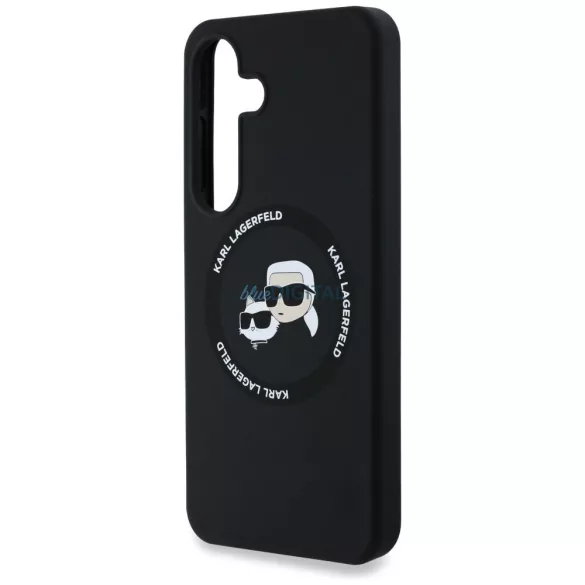 Karl Lagerfeld KLHMS25MSKCHTCK Silicone Double Heads MagSafe-kompatibilis tok Samsung Galaxy S25 Plus - fekete