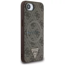   GUESS tok az iPhone 16e, MagSafe-kompatibilis, GUHMPSE4P4TDPW (PU 4G RingTriangle Logo) barna