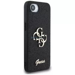   GUESS tok az iPhone 16e, GUHCPSE4HG4SGK (Fixed csillámos Big 4G) fekete