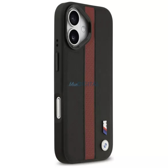 BMW tok az IPHONE 17-hez, kompatibilis a MagSafe BMHMP17S25PCPSKR (PU Perfotated Stripe Logo) piros