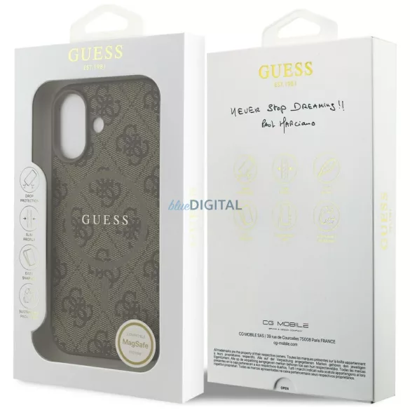 GUESS tok IPHONE 17 kompatibilis a MagSafe GUHMP17SG4GFRW (PU 4G Ring Classic Logo) barna
