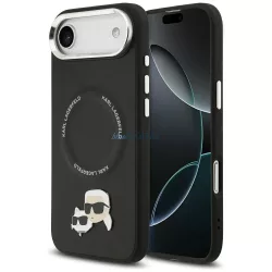   KARL LAGERFELD tok az IPHONE 17 Air készülékhez, kompatibilis a MagSafe KLHMP17MPSMLRKCK (PU K&C PINS) feketével