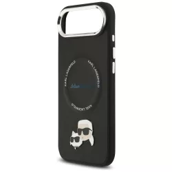   KARL LAGERFELD tok az IPHONE 17 Air készülékhez, kompatibilis a MagSafe KLHMP17MPSMLRKCK (PU K&C PINS) feketével