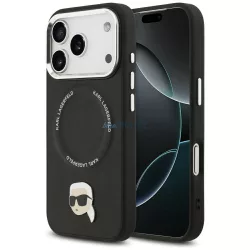   KARL LAGERFELD tok IPHONE 17 Pro kompatibilis MagSafe KLHMP17LPSMLRKLK (PU Karl Pin) fekete
