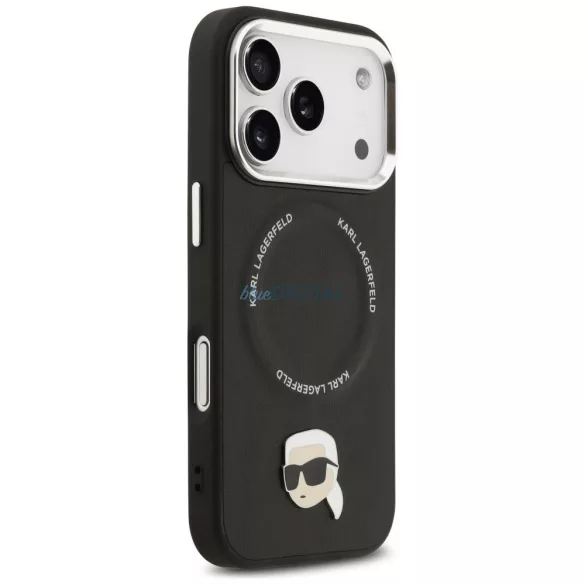 KARL LAGERFELD tok IPHONE 17 Pro kompatibilis MagSafe KLHMP17LPSMLRKLK (PU Karl Pin) fekete