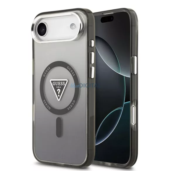 GUESS tok IPHONE 17 Air kompatibilis MagSafe GUHMP17MHGTMLCGK (IML Gradient W/ háromszög logó) fekete