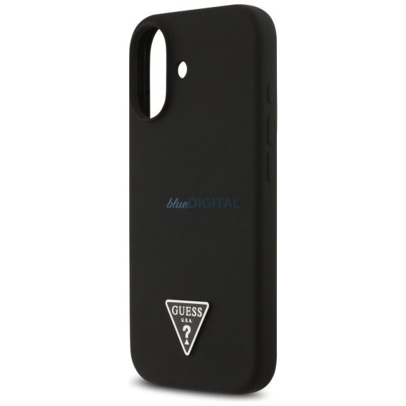 GUESS tok IPHONE 17 kompatibilis MagSafe GUHMP17SSCTRLMK (szilikon W / háromszög logó) fekete