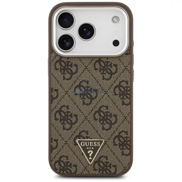 GUESS tok az IPHONE 17 Pro-hoz, kompatibilis a MagSafe GUHMP17LP4TSRCMW (PU 4G W/Triangle Logo SL) barna