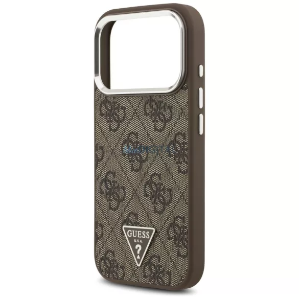 GUESS tok az IPHONE 17 Pro-hoz, kompatibilis a MagSafe GUHMP17LP4TSRCMW (PU 4G W/Triangle Logo SL) barna
