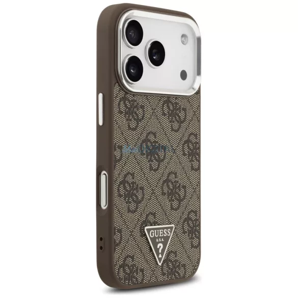 GUESS tok az IPHONE 17 Pro-hoz, kompatibilis a MagSafe GUHMP17LP4TSRCMW (PU 4G W/Triangle Logo SL) barna