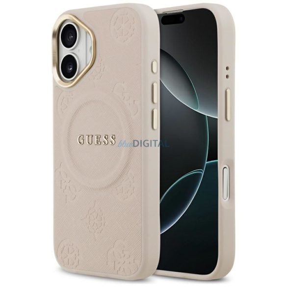 GUESS tok IPHONE 17 kompatibilis MagSafe GUHMP17SPSAMSECP (PU W/ Peony Hot Stamp) rózsaszínű