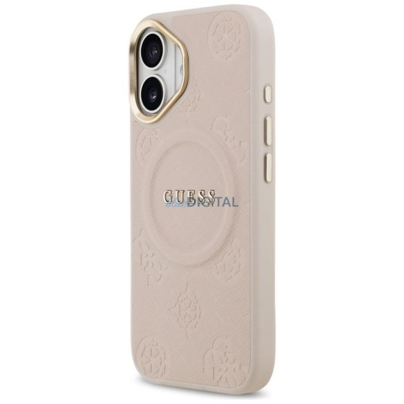 GUESS tok IPHONE 17 kompatibilis MagSafe GUHMP17SPSAMSECP (PU W/ Peony Hot Stamp) rózsaszínű