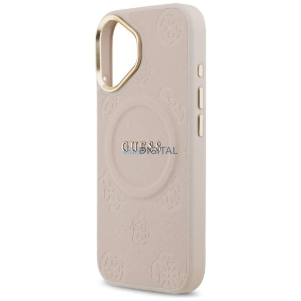 GUESS tok IPHONE 17 kompatibilis MagSafe GUHMP17SPSAMSECP (PU W/ Peony Hot Stamp) rózsaszínű