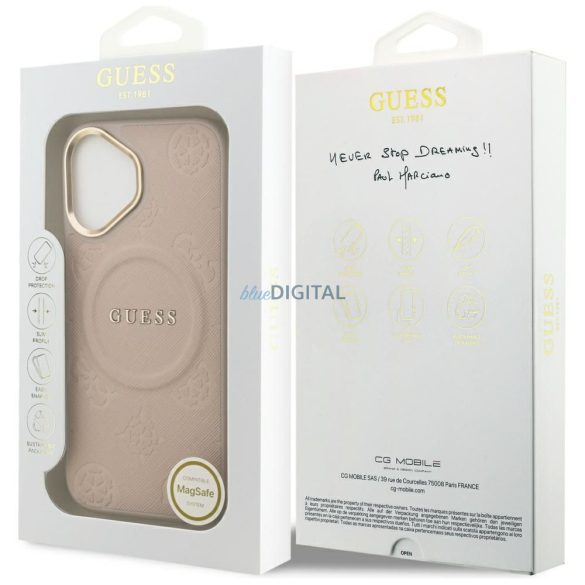 GUESS tok IPHONE 17 kompatibilis MagSafe GUHMP17SPSAMSECP (PU W/ Peony Hot Stamp) rózsaszínű