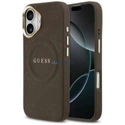   GUESS tok IPHONE 17 kompatibilis MagSafe GUHMP17SPSAMSECW (PU W / Peony Hot Stamp) barna