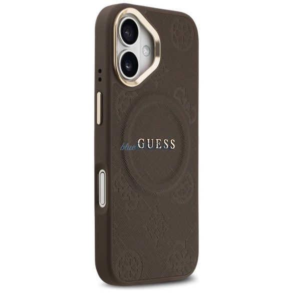 GUESS tok IPHONE 17 kompatibilis MagSafe GUHMP17SPSAMSECW (PU W / Peony Hot Stamp) barna