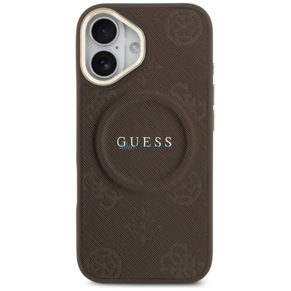 GUESS tok IPHONE 17 kompatibilis MagSafe GUHMP17SPSAMSECW (PU W / Peony Hot Stamp) barna