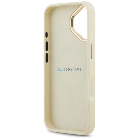 GUESS tok IPHONE 17 kompatibilis MagSafe GUHMP17SPSAMSECE (PU W/ Peony Hot Stamp) bézs színben