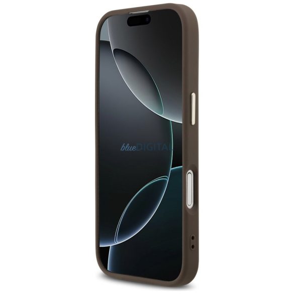 GUESS tok IPHONE 17 kompatibilis MagSafe GUHMP17SP4GTDGMW (4G PU W / háromszög logó) arany barna