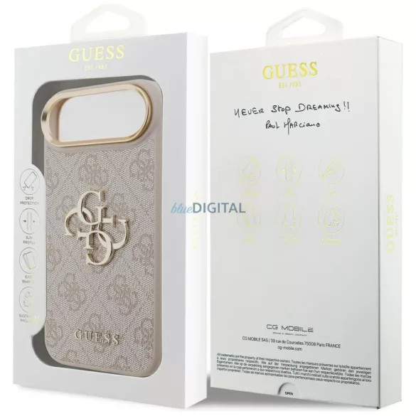 GUESS tok az IPHONE 17 Air készülékhez GUHCP17M4GMGCPI (PU W/ Big 4G Classic Logo) arany rózsaszínű
