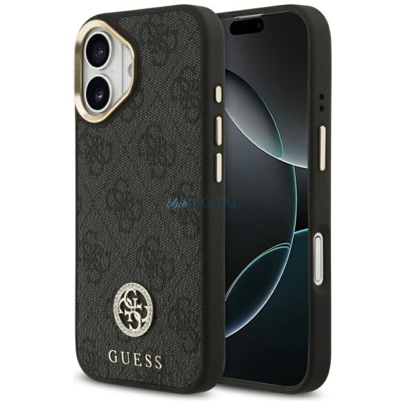 GUESS tok az IPHONE 17-hez kompatibilis a MagSafe GUHMP17SP4GRMDEK (PU W/ 4G Strass Logo) fekete