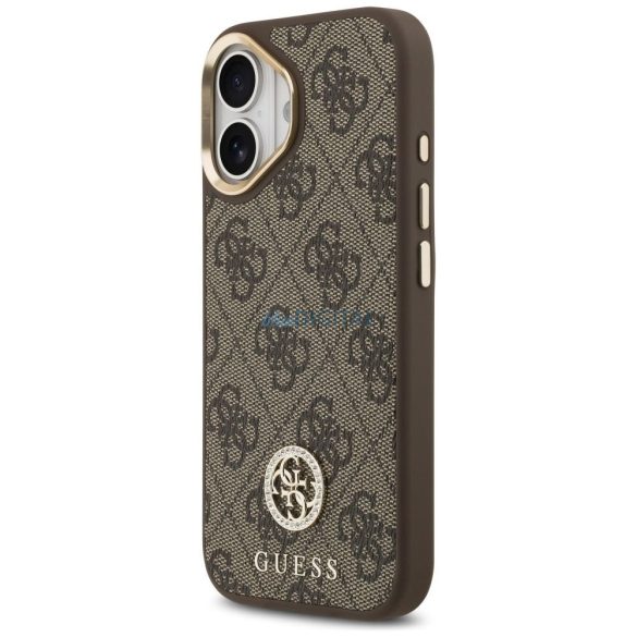 GUESS tok IPHONE 17 kompatibilis MagSafe GUHMP17SP4GRMDEW (PU W / 4G Strass Logo) barna