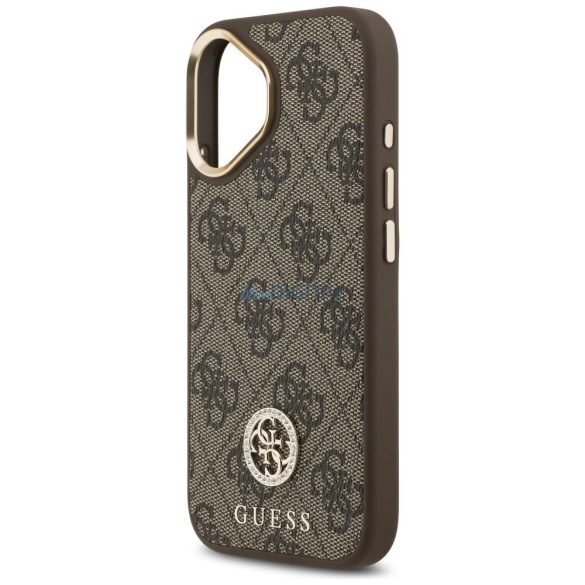 GUESS tok IPHONE 17 kompatibilis MagSafe GUHMP17SP4GRMDEW (PU W / 4G Strass Logo) barna