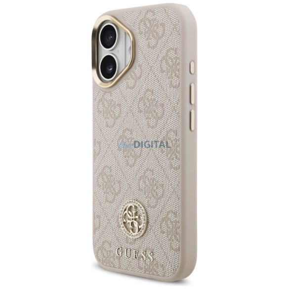 GUESS tok IPHONE 17 kompatibilis MagSafe GUHMP17SP4GRMDEP (PU W/ 4G Strass Logo) rózsaszínű