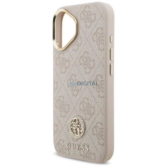 GUESS tok IPHONE 17 kompatibilis MagSafe GUHMP17SP4GRMDEP (PU W/ 4G Strass Logo) rózsaszínű