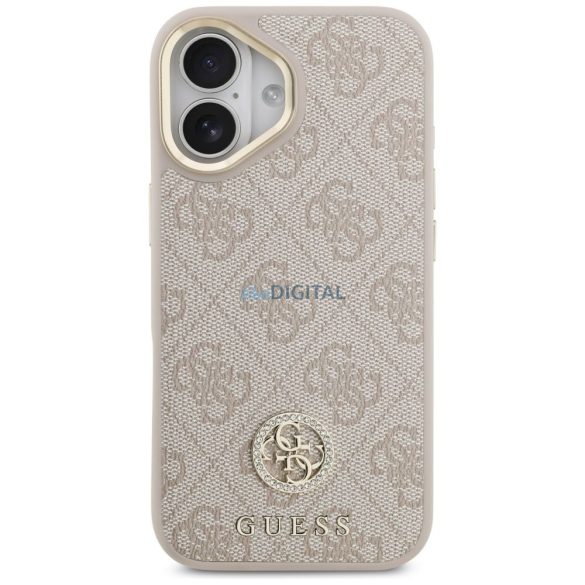 GUESS tok IPHONE 17 kompatibilis MagSafe GUHMP17SP4GRMDEP (PU W/ 4G Strass Logo) rózsaszínű