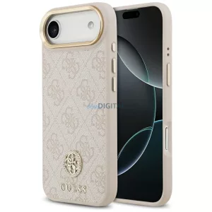 GUESS tok IPHONE 17 Air kompatibilis MagSafe GUHMP17MP4GRMDEP (PU W/ 4G Strass logó) rózsaszínű