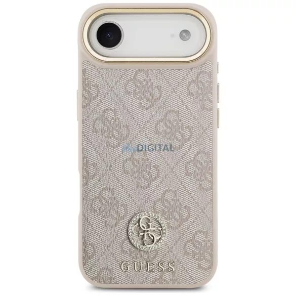 GUESS tok IPHONE 17 Air kompatibilis MagSafe GUHMP17MP4GRMDEP (PU W/ 4G Strass logó) rózsaszínű