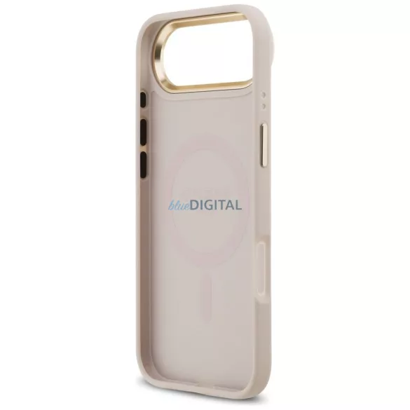 GUESS tok IPHONE 17 Air kompatibilis MagSafe GUHMP17MP4GRMDEP (PU W/ 4G Strass logó) rózsaszínű
