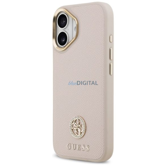 GUESS tok IPHONE 17 kompatibilis MagSafe GUHMP17SPGCRMDEP (PU W/ szemcsés Strass Logo) rózsaszínű