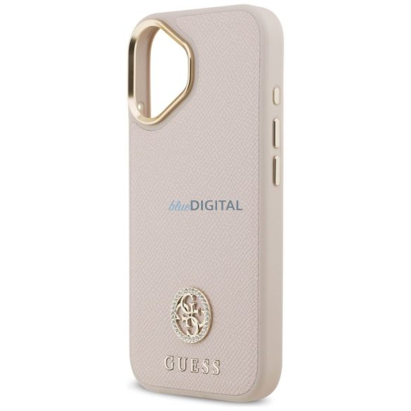 GUESS tok IPHONE 17 kompatibilis MagSafe GUHMP17SPGCRMDEP (PU W/ szemcsés Strass Logo) rózsaszínű