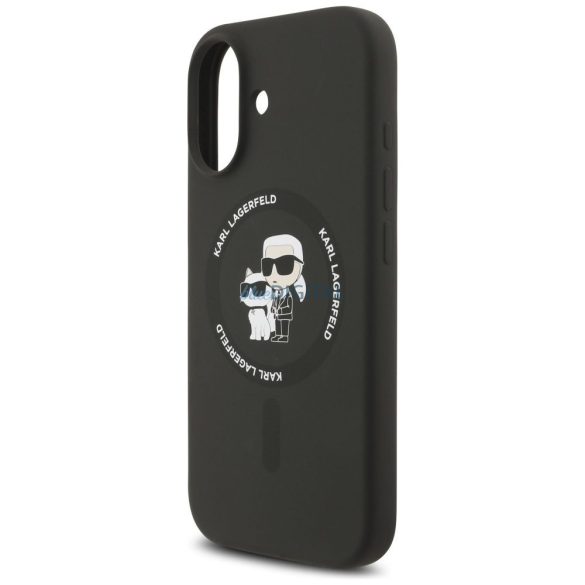 KARL LAGERFELD tok IPHONE 17 kompatibilis MagSafe KLHMP17SSCMKCRHK (szilikon KC Body Ring) fekete