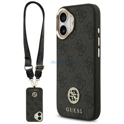   GUESS tok IPHONE 17 kompatibilis MagSafe GUHMP17SP4G4DCSK (PU W/ Strass Logo & Big Strap fém gombok) fekete